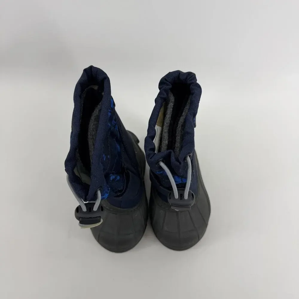 Columbia Powderbug Plus II Snow Boots Toddler Sz 5 Blue Camo Waterproof Gorpcore